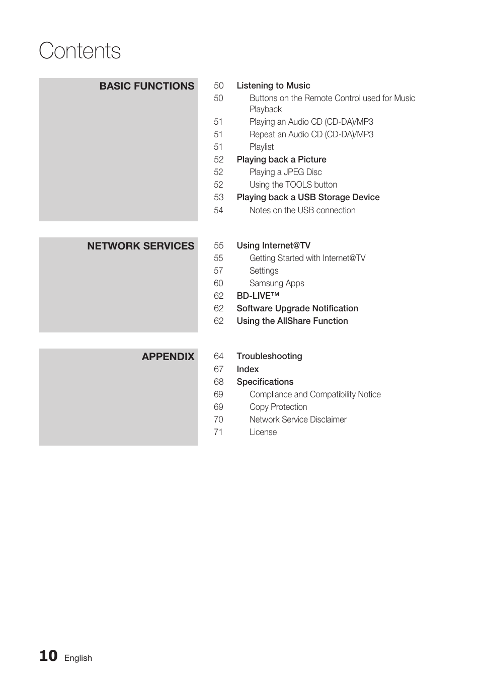 Samsung BD-C7900-XAA User Manual | Page 10 / 74