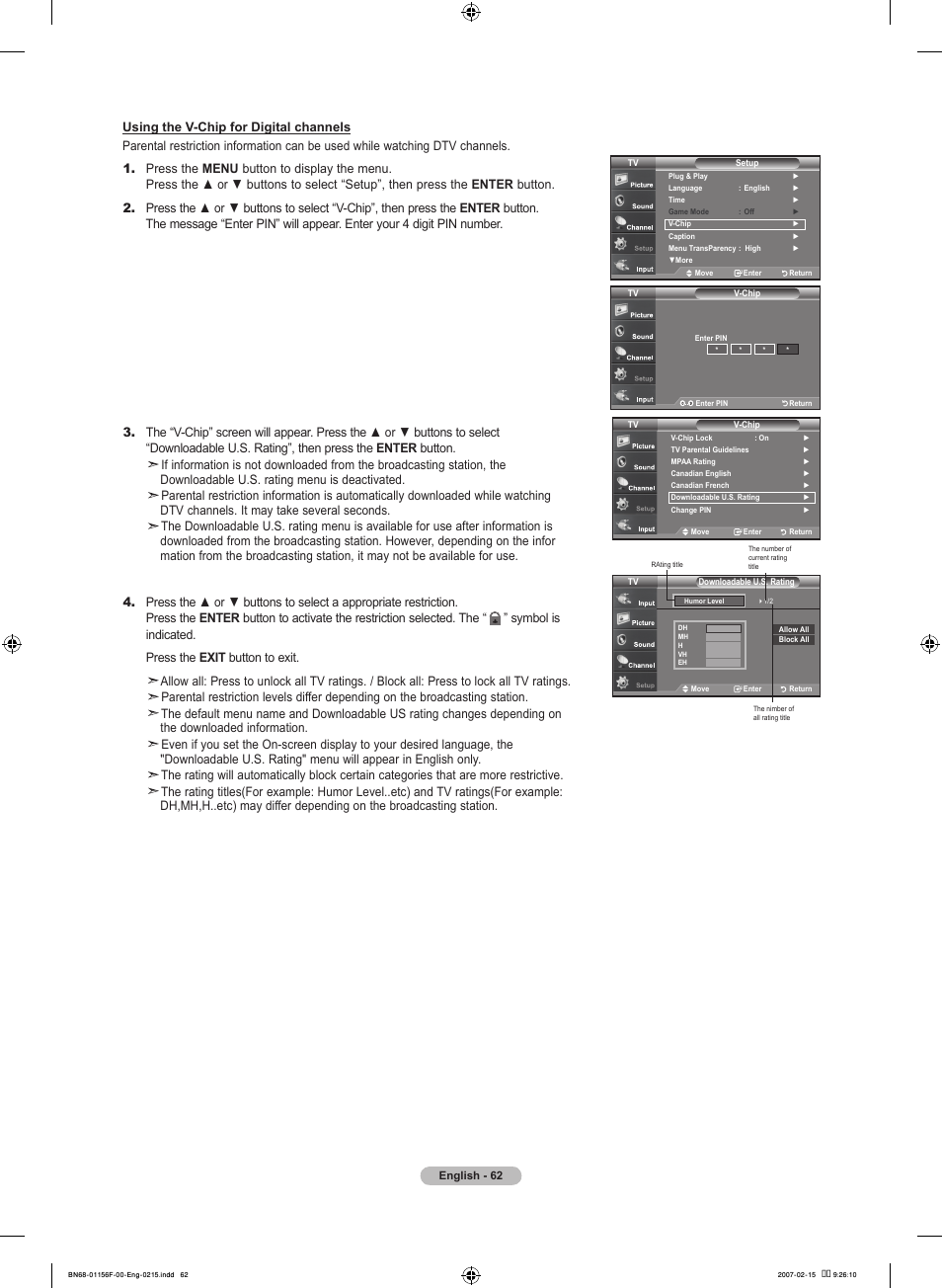 Samsung LNT4066FX-XAA User Manual | Page 64 / 178