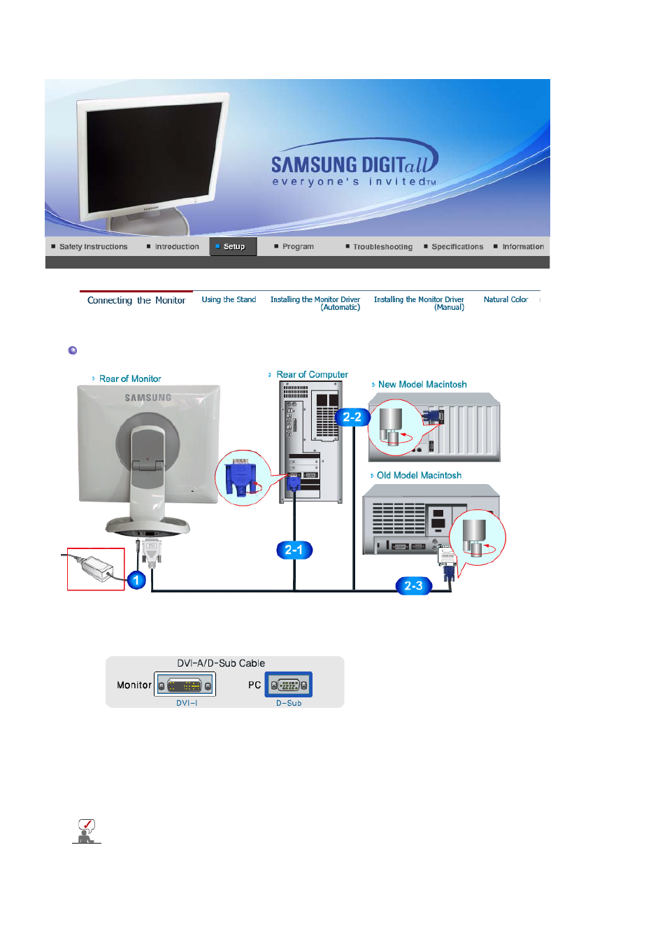 Connecting the monitor | Samsung LS19HJDQHV-XAA User Manual | Page 14 / 63