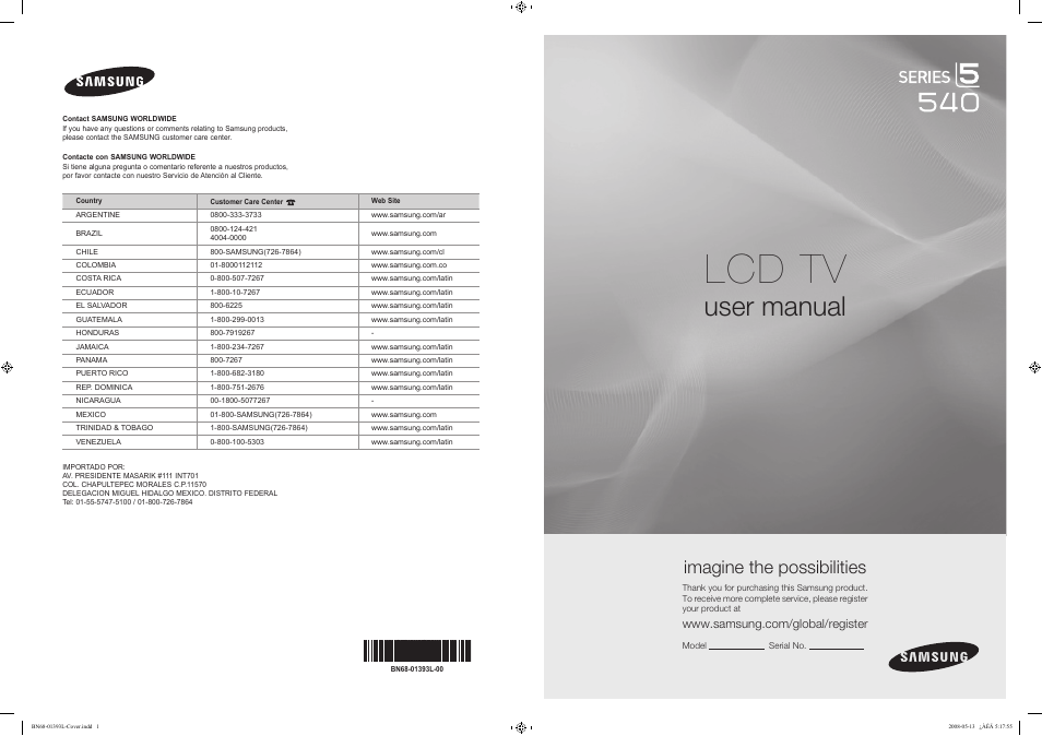 Samsung LN32A540P2DXZA User Manual | 133 pages