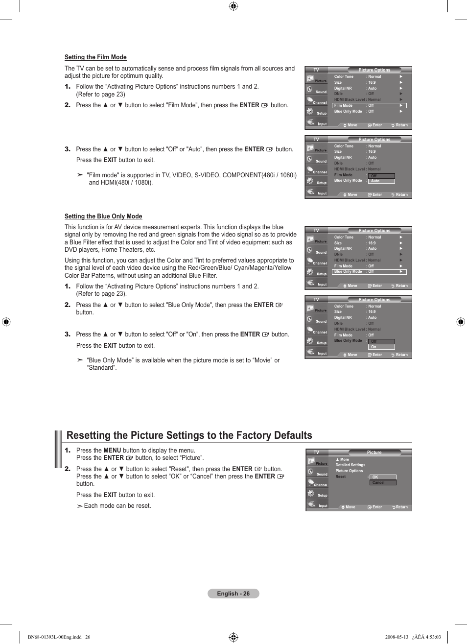 Samsung LN32A540P2DXZA User Manual | Page 28 / 133