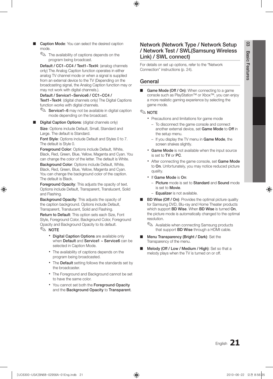 Samsung UN60C6300SFXZA User Manual | Page 21 / 54