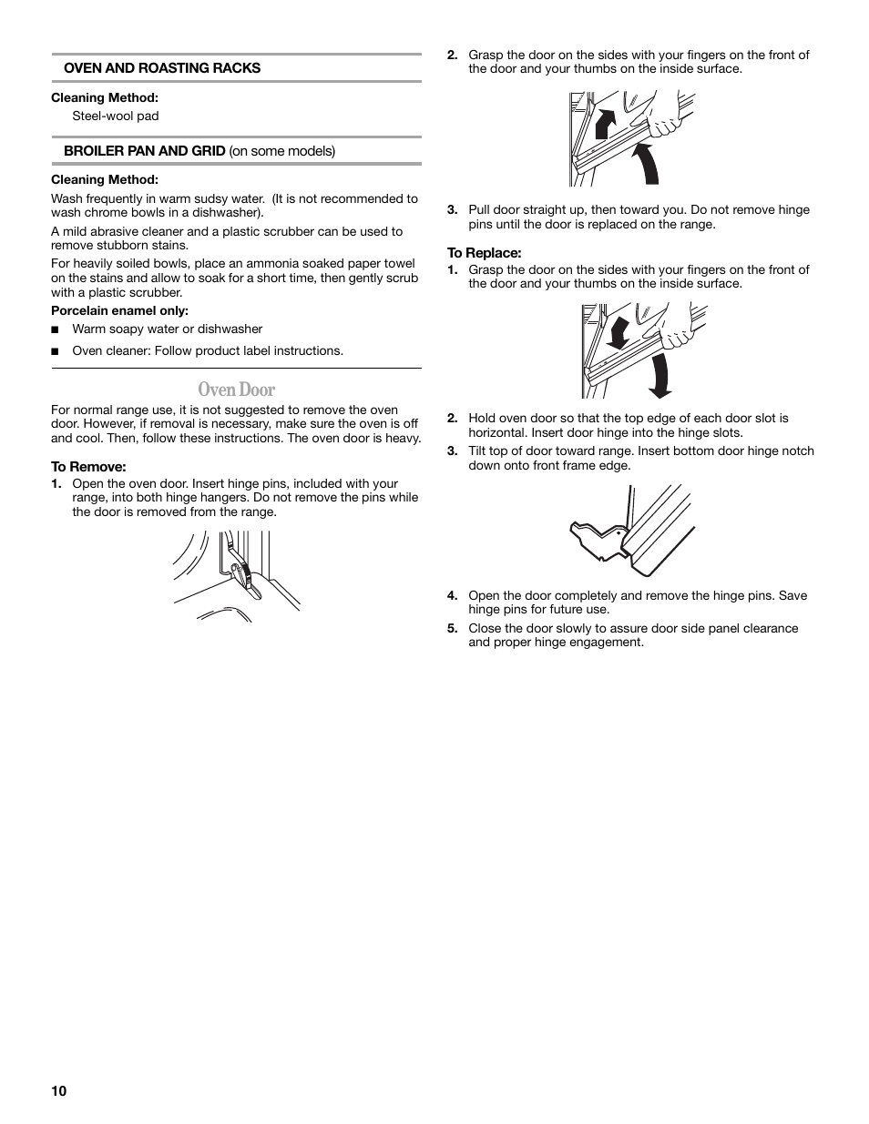 Oven door | Amana W10181328A User Manual | Page 10 / 24
