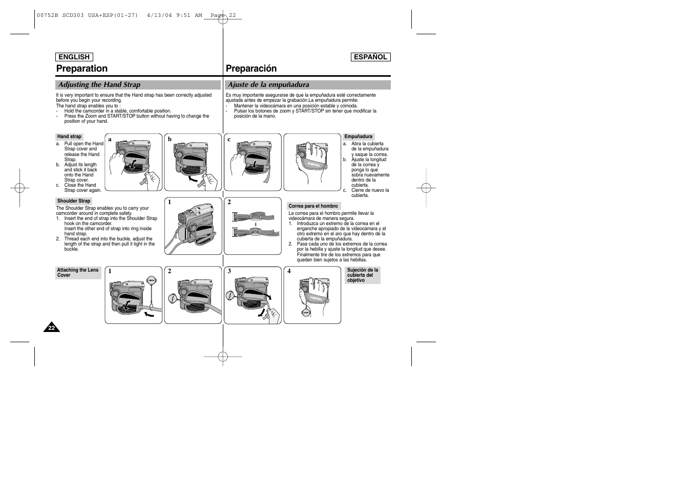 Preparación preparation | Samsung SC-D305-XAP User Manual | Page 22 / 106