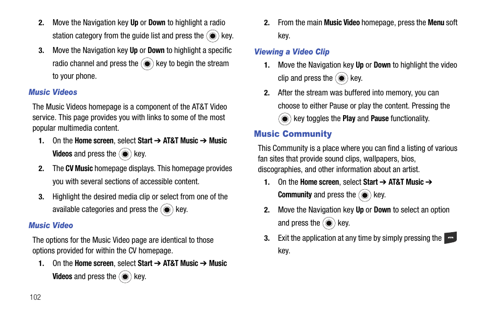 Music community | Samsung SGH-I627MAAATT User Manual | Page 105 / 154