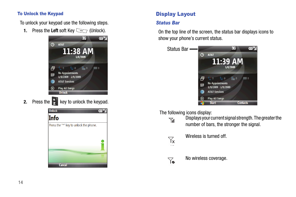 Display layout | Samsung SGH-I627MAAATT User Manual | Page 17 / 154