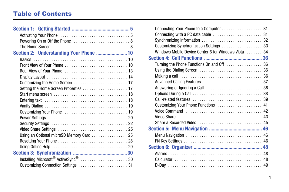 Samsung SGH-I627MAAATT User Manual | Page 5 / 154