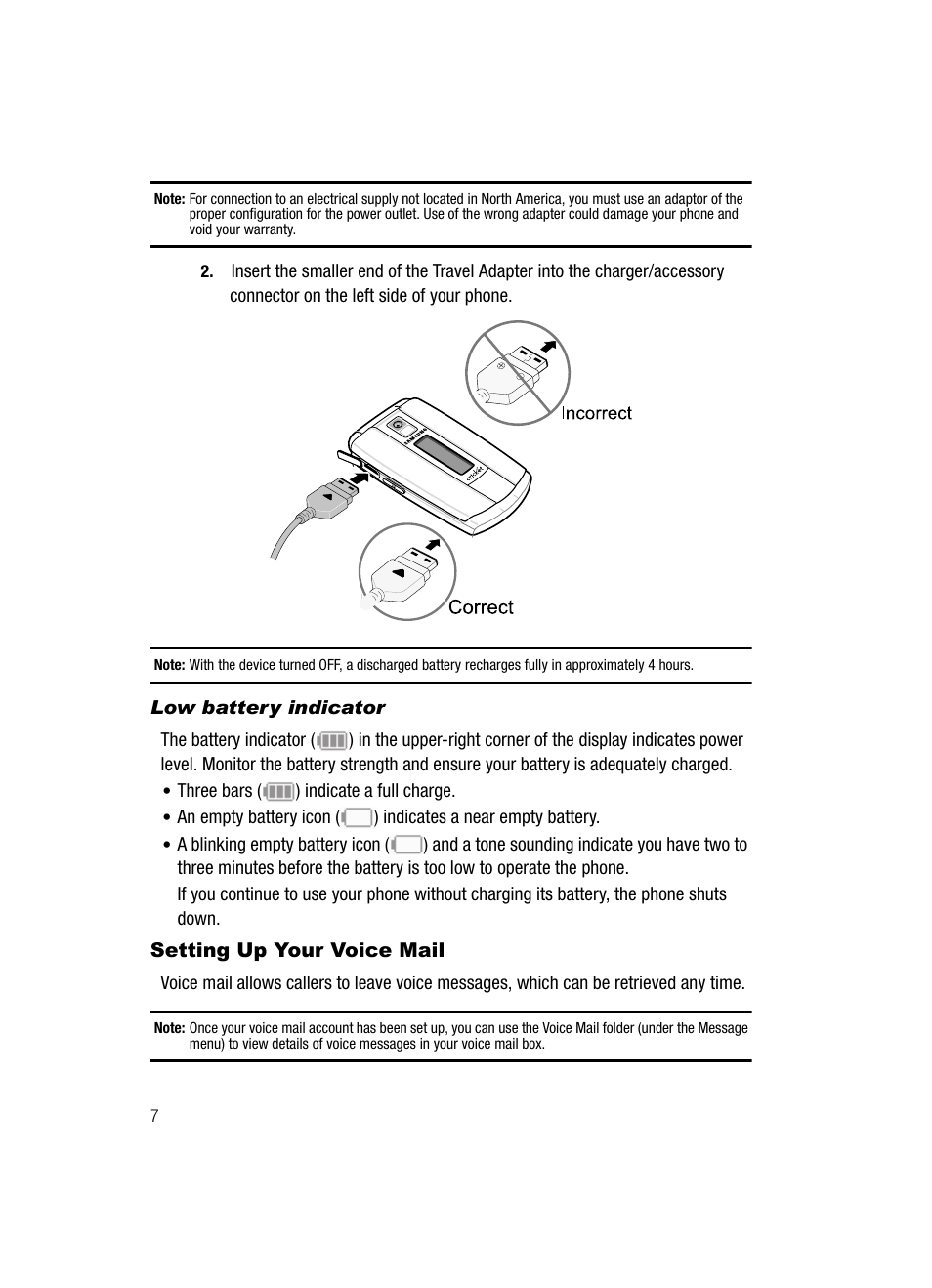 Low battery indicator, Setting up your voice mail | Samsung SCH-R500ZRACRI User Manual | Page 10 / 180