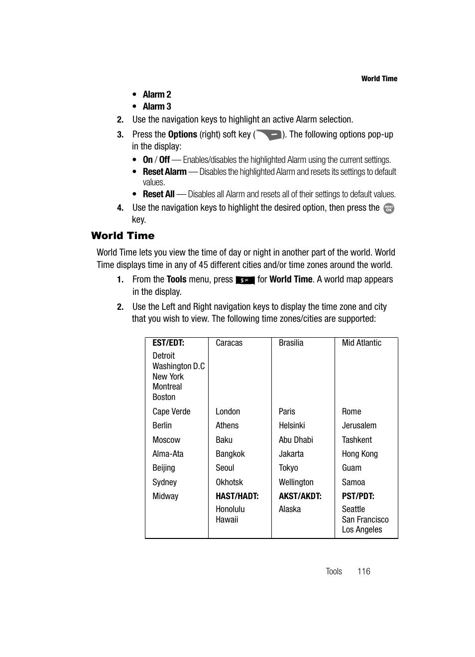 World time | Samsung SCH-R500ZRACRI User Manual | Page 119 / 180