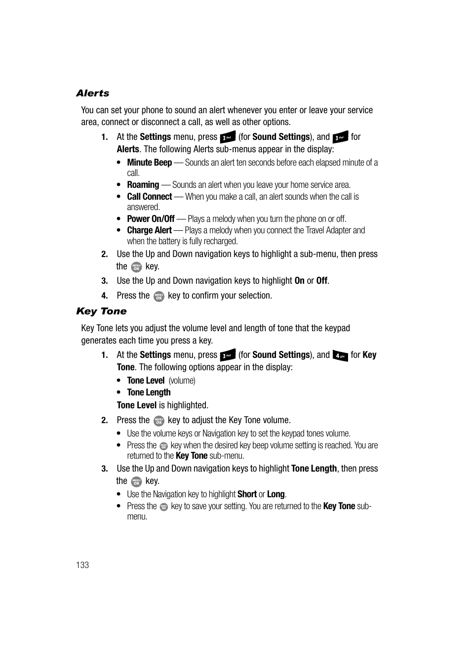 Alerts, Key tone | Samsung SCH-R500ZRACRI User Manual | Page 136 / 180