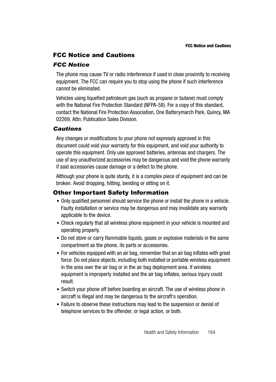 Fcc notice and cautions, Fcc notice, Cautions | Other important safety information | Samsung SCH-R500ZRACRI User Manual | Page 167 / 180