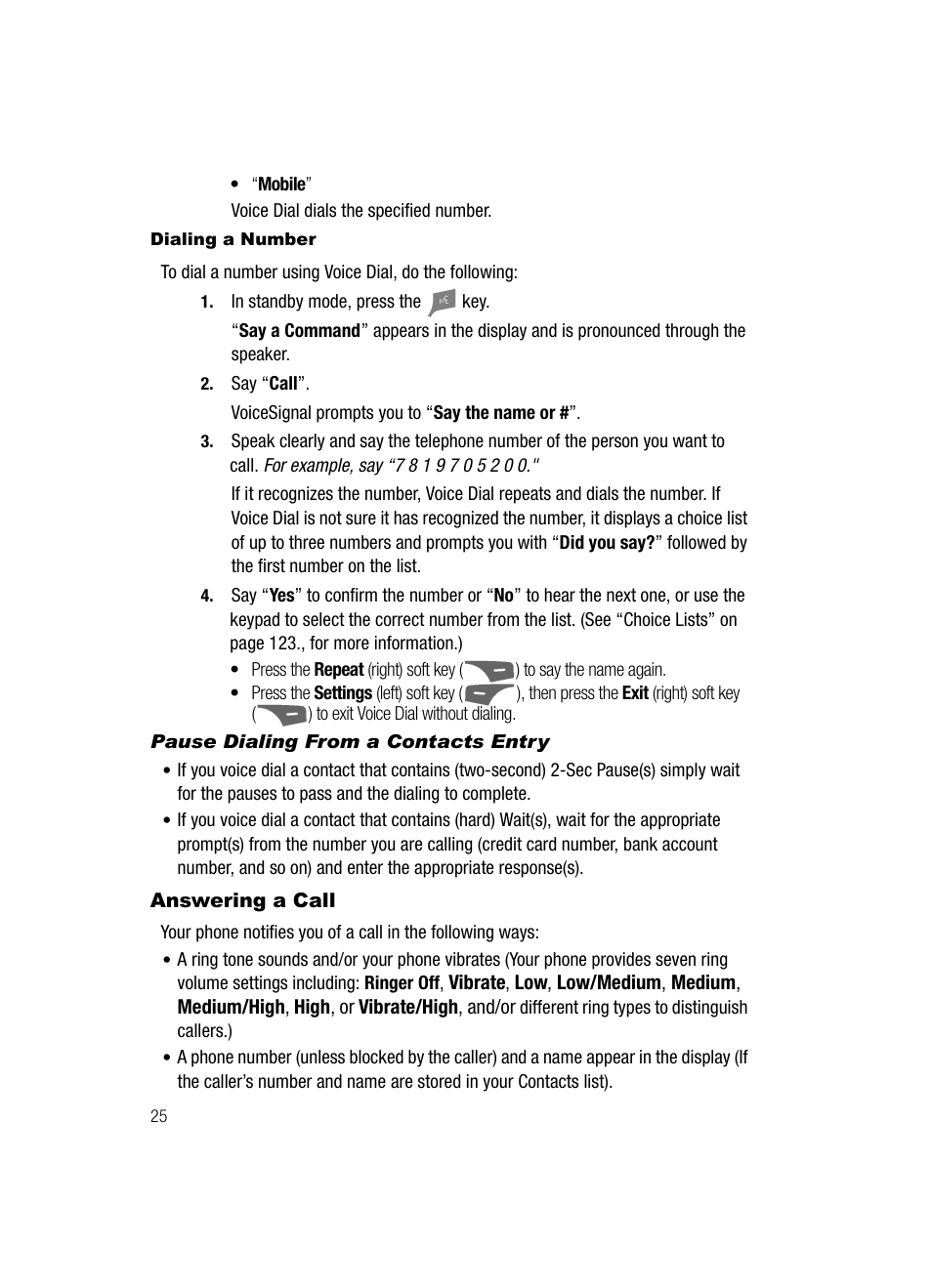 Dialing a number, Pause dialing from a contacts entry, Answering a call | Samsung SCH-R500ZRACRI User Manual | Page 28 / 180