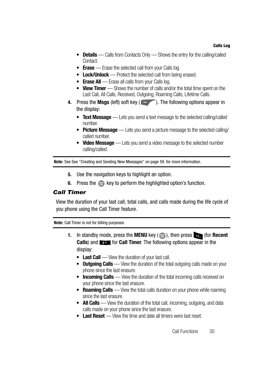 Call timer | Samsung SCH-R500ZRACRI User Manual | Page 33 / 180