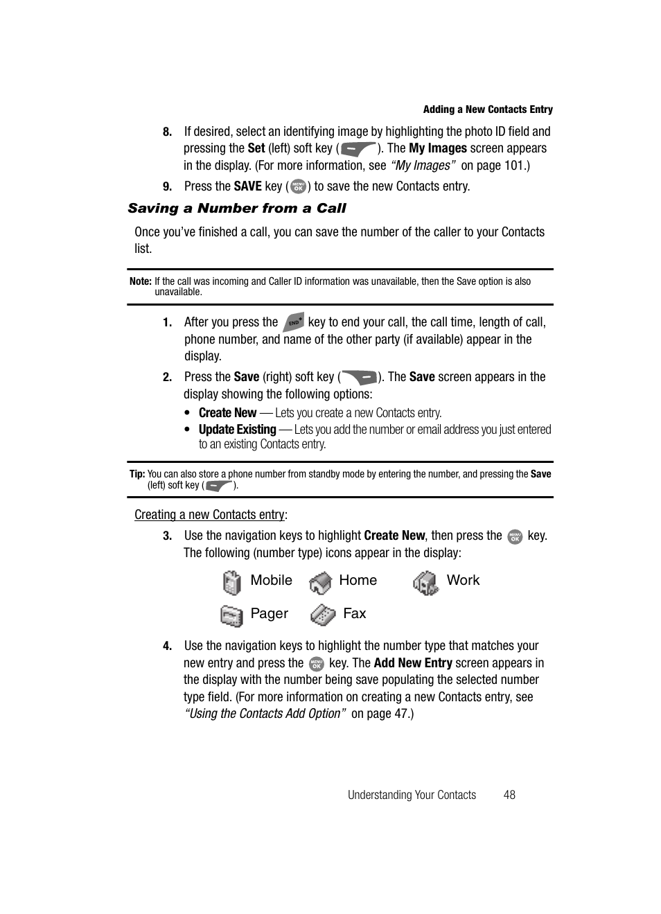 Saving a number from a call | Samsung SCH-R500ZRACRI User Manual | Page 51 / 180