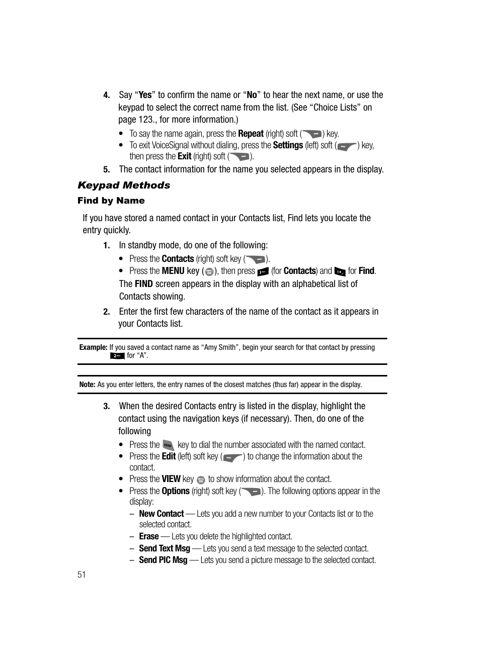 Keypad methods, Find by name | Samsung SCH-R500ZRACRI User Manual | Page 54 / 180