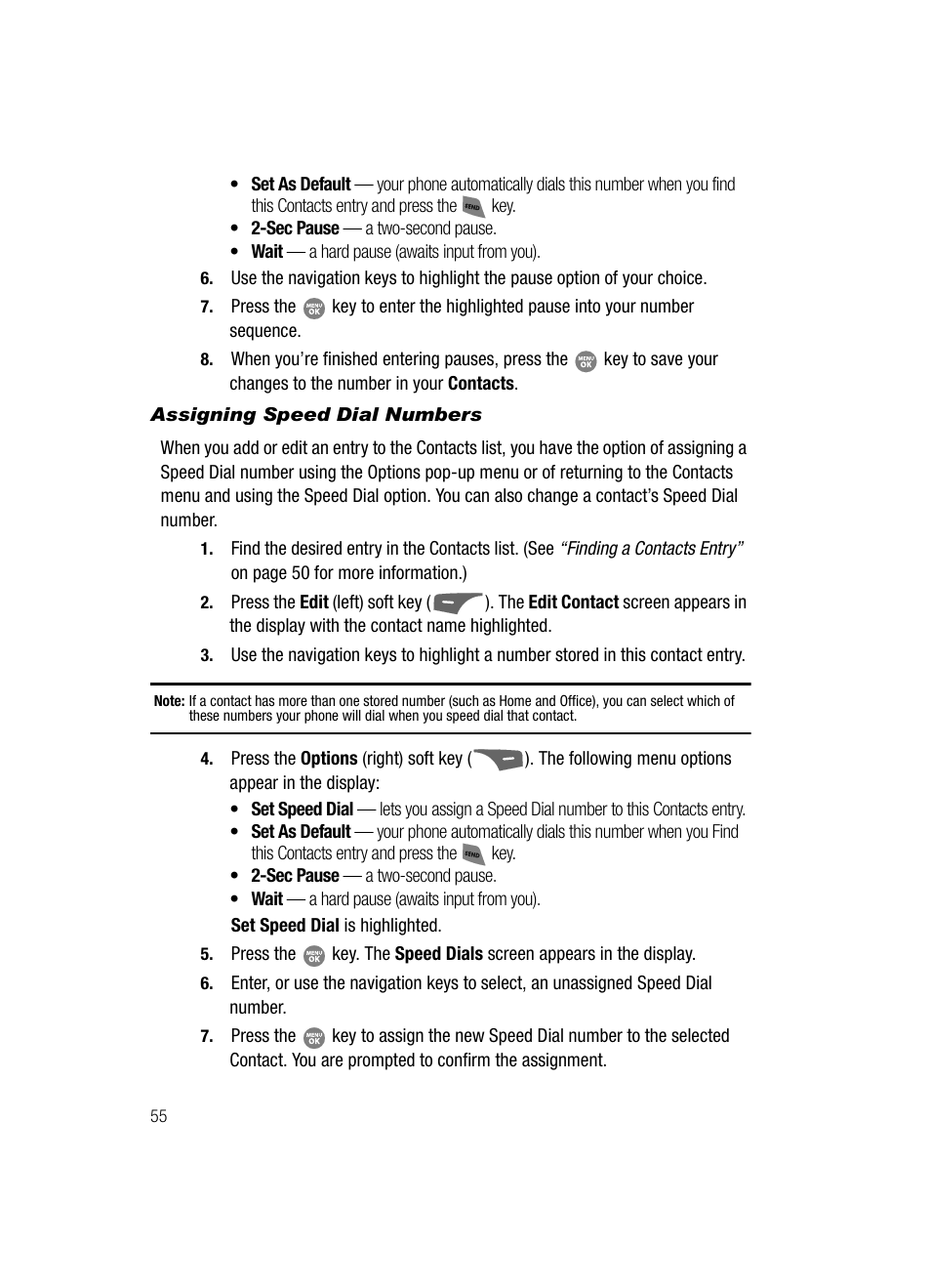 Assigning speed dial numbers | Samsung SCH-R500ZRACRI User Manual | Page 58 / 180