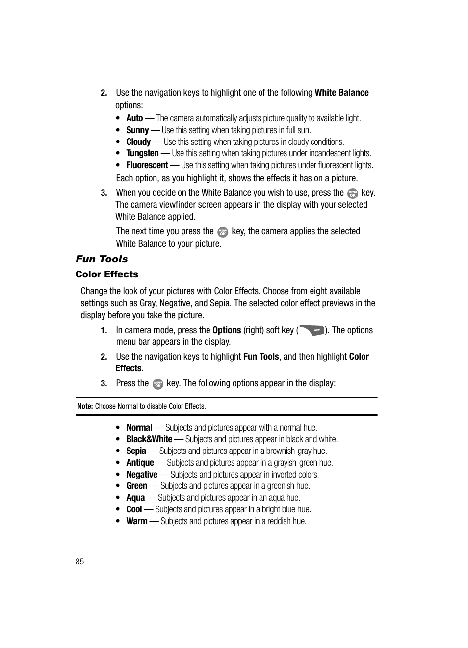 Fun tools, Color effects | Samsung SCH-R500ZRACRI User Manual | Page 88 / 180