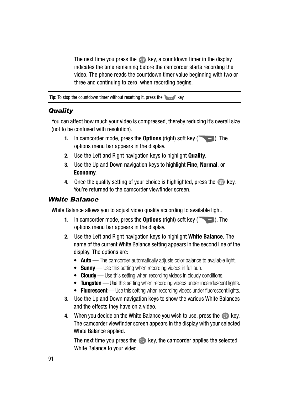 Quality, White balance | Samsung SCH-R500ZRACRI User Manual | Page 94 / 180