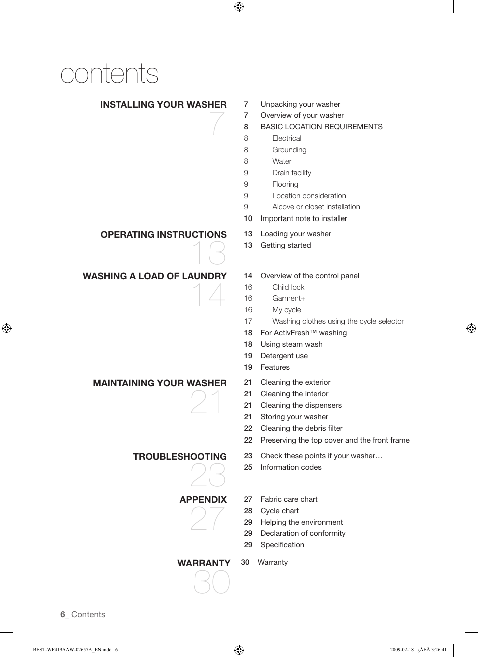 Samsung WF419AAU-XAA User Manual | Page 6 / 32