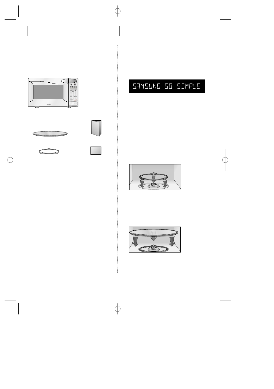 Checking parts, Setting up your microwave oven | Samsung MW5892S-XAA User Manual | Page 6 / 28