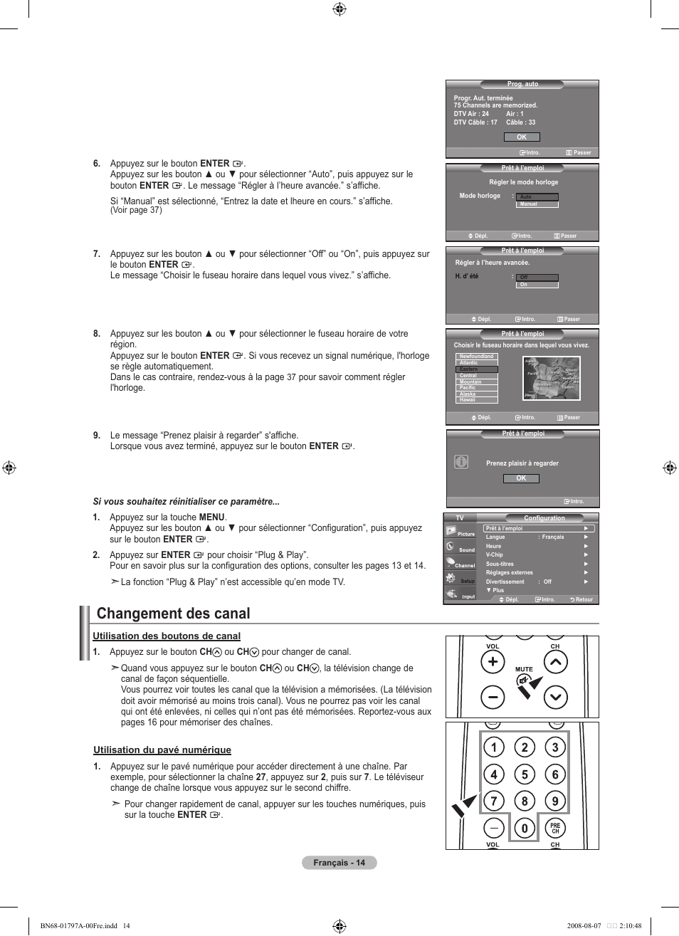 Changement des canal | Samsung LN32A300J1DXZA User Manual | Page 78 / 187