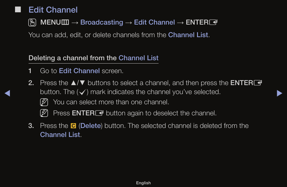 Edit channel o | Samsung UN55F6100AFXZA User Manual | Page 10 / 130