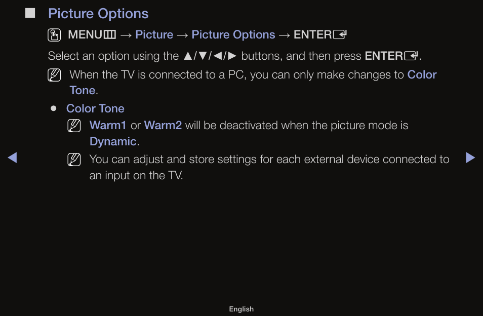 Picture options o | Samsung UN55F6100AFXZA User Manual | Page 53 / 130