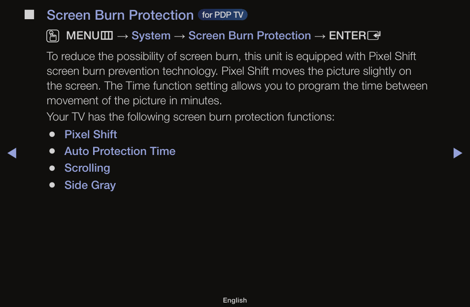 Screen burn protection | Samsung UN55F6100AFXZA User Manual | Page 82 / 130