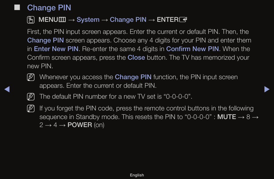 Change pin o | Samsung UN55F6100AFXZA User Manual | Page 85 / 130