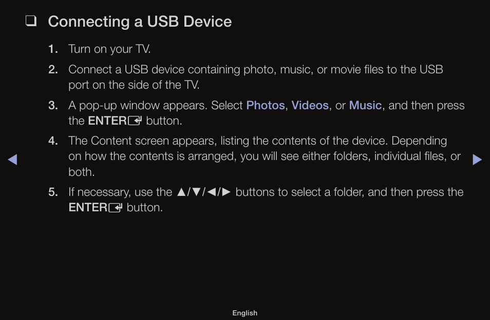 Connecting a usb device | Samsung UN55F6100AFXZA User Manual | Page 90 / 130