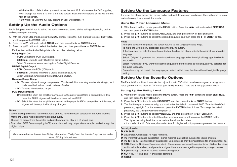 Samsung DVD-E360-ZA User Manual | Page 12 / 16