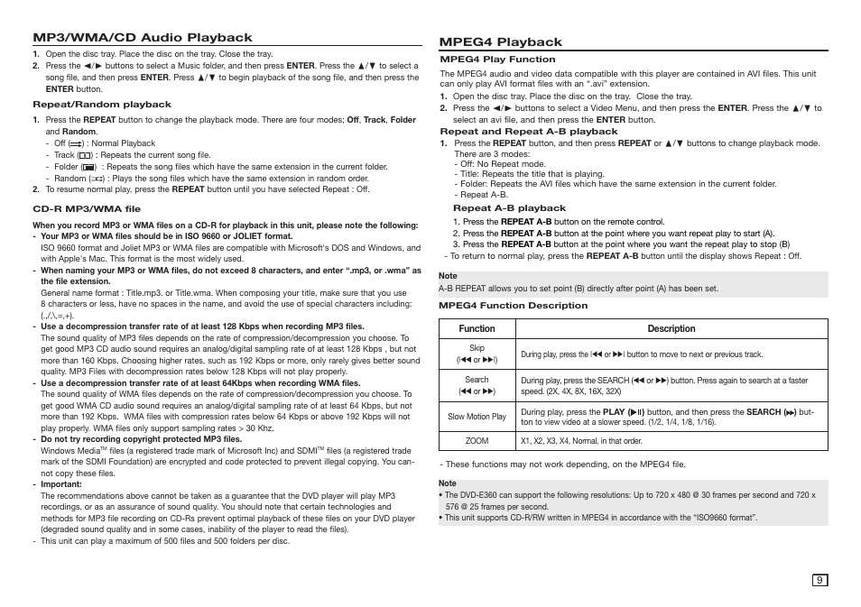 Samsung DVD-E360-ZA User Manual | Page 9 / 16