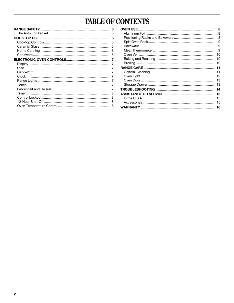 Amana W10180837A User Manual | Page 2 / 16