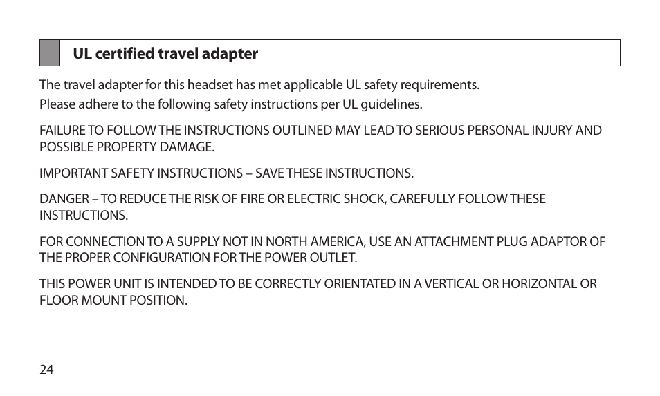 Ul certified travel adapter | Samsung BHM1800NDACSTA User Manual | Page 26 / 68