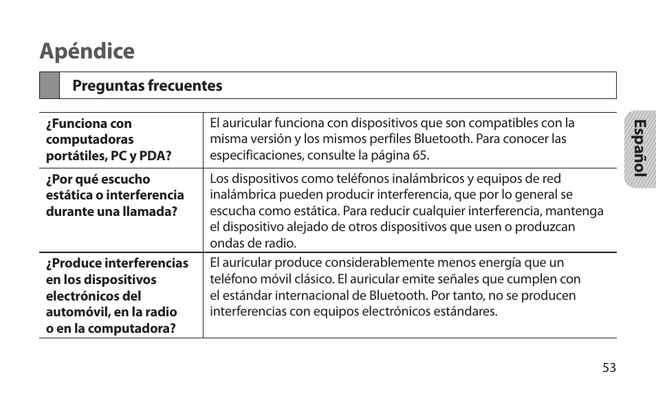 Apéndice, Preguntas frecuentes | Samsung BHM1800NDACSTA User Manual | Page 55 / 68