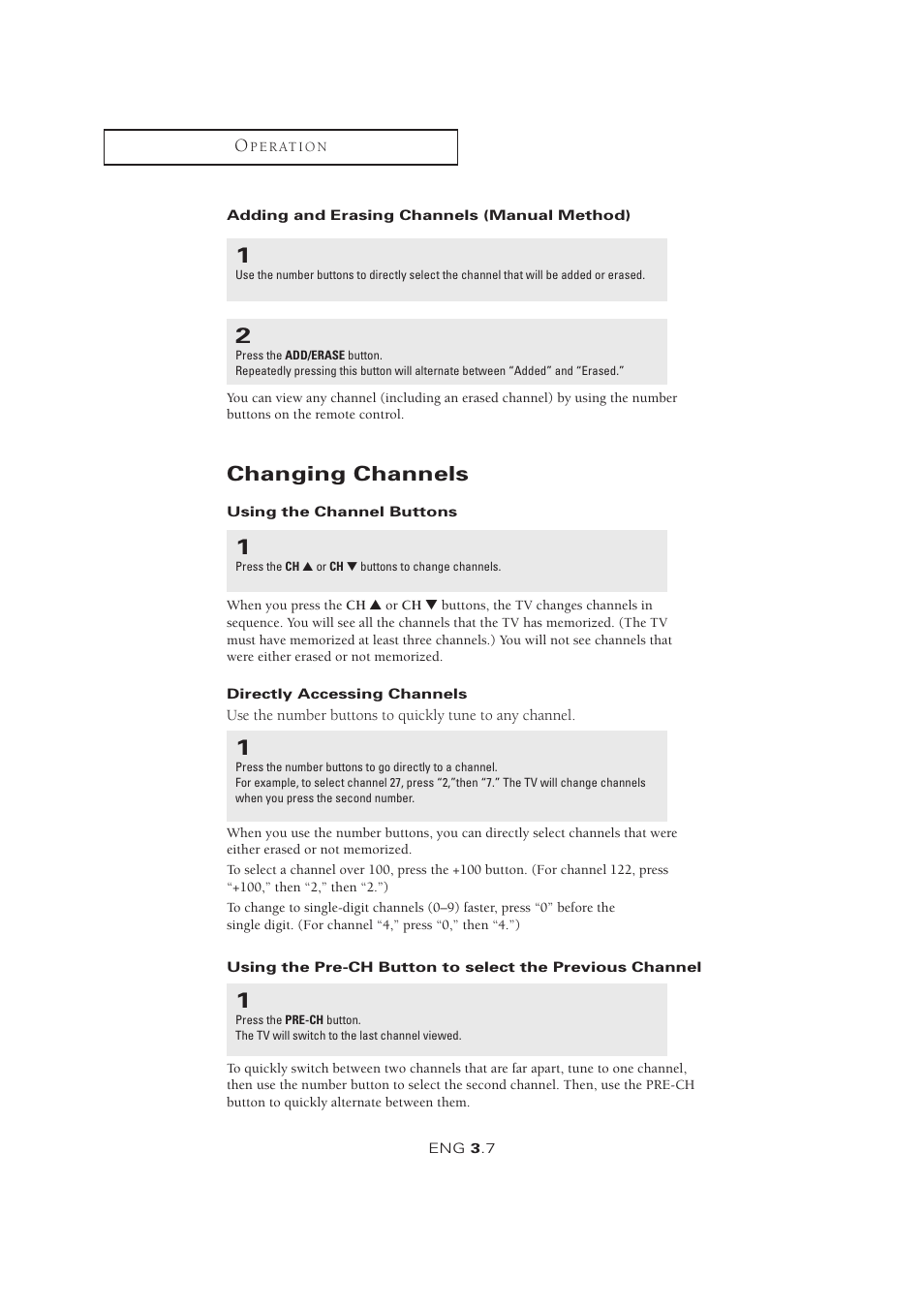 Changing channels | Samsung LTM1525X-XAA User Manual | Page 27 / 65