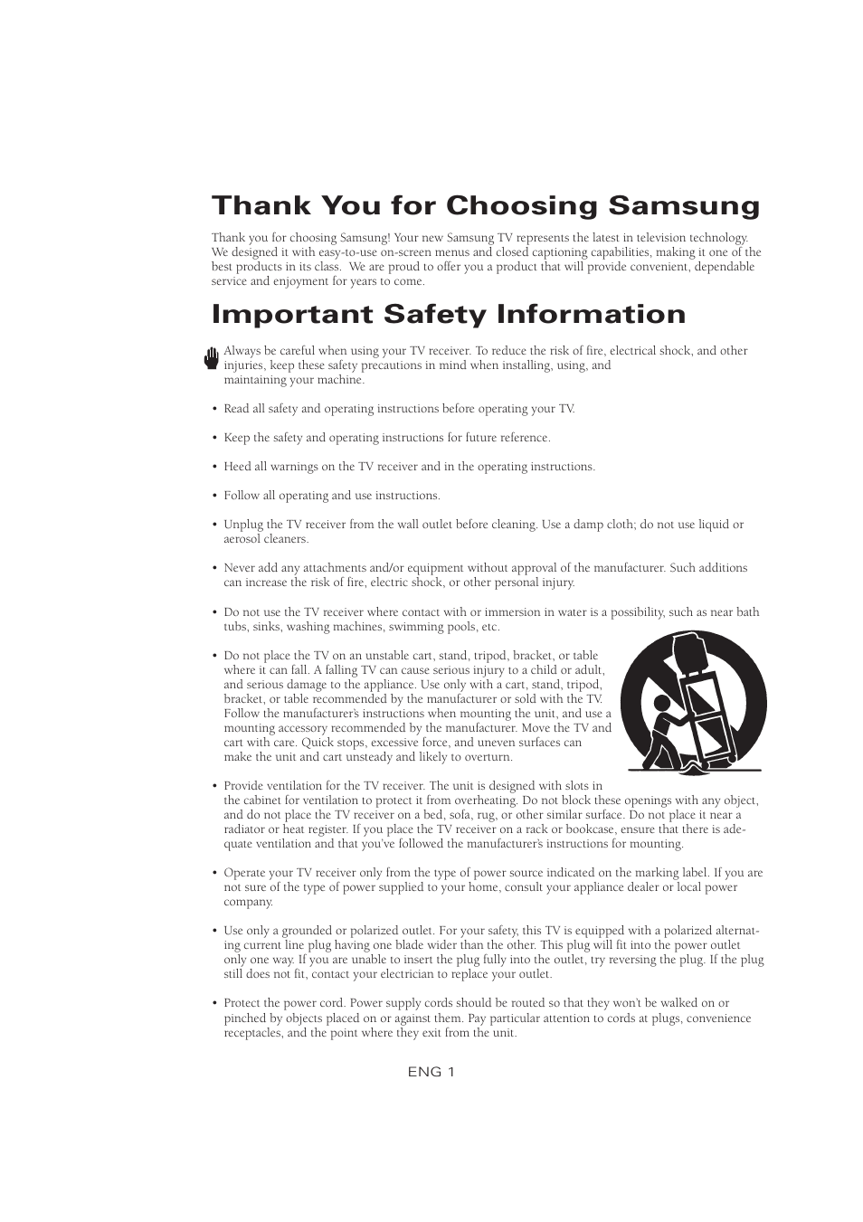 Important safety information | Samsung LTM1525X-XAA User Manual | Page 3 / 65