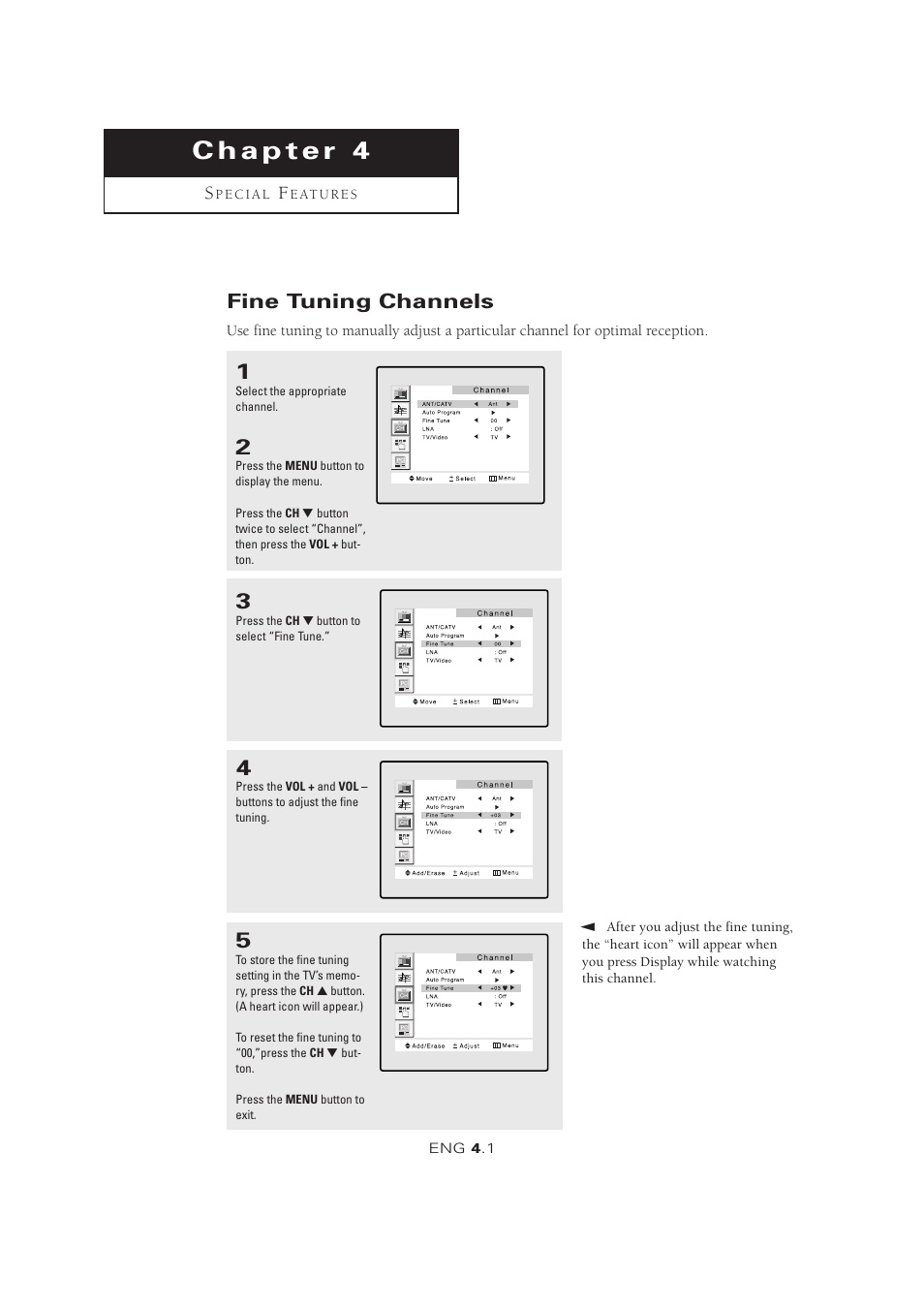 Fine tuning channels | Samsung LTM1525X-XAA User Manual | Page 35 / 65