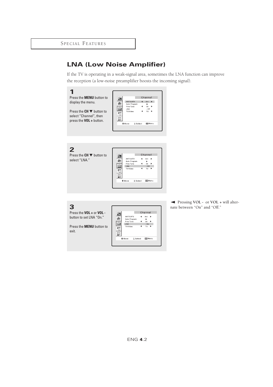 Lna (low noise amplifier) | Samsung LTM1525X-XAA User Manual | Page 36 / 65