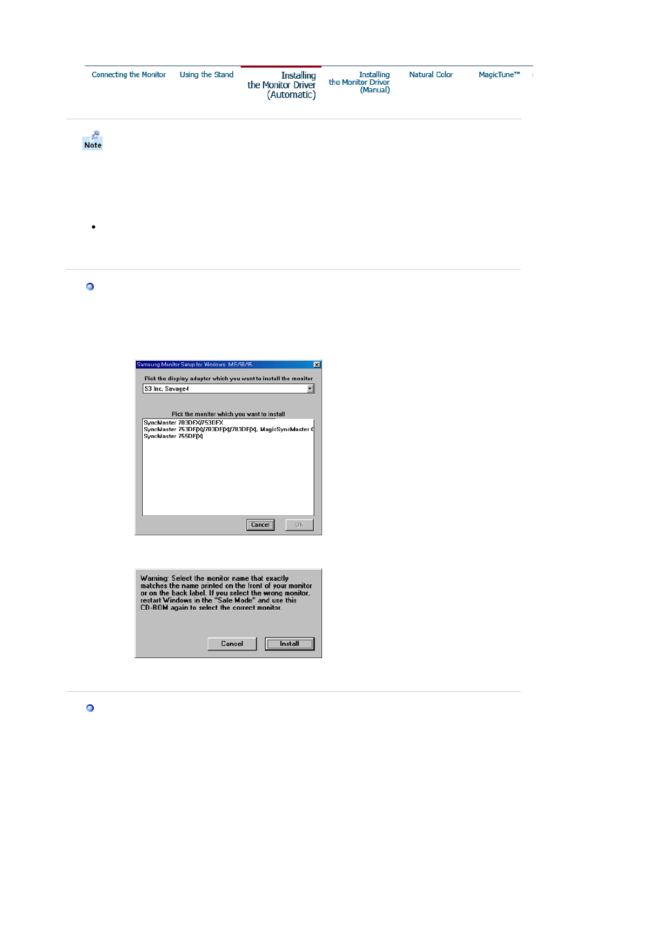 Installing the monitor driver (automatic) | Samsung RL19PSUSQ User Manual | Page 22 / 99