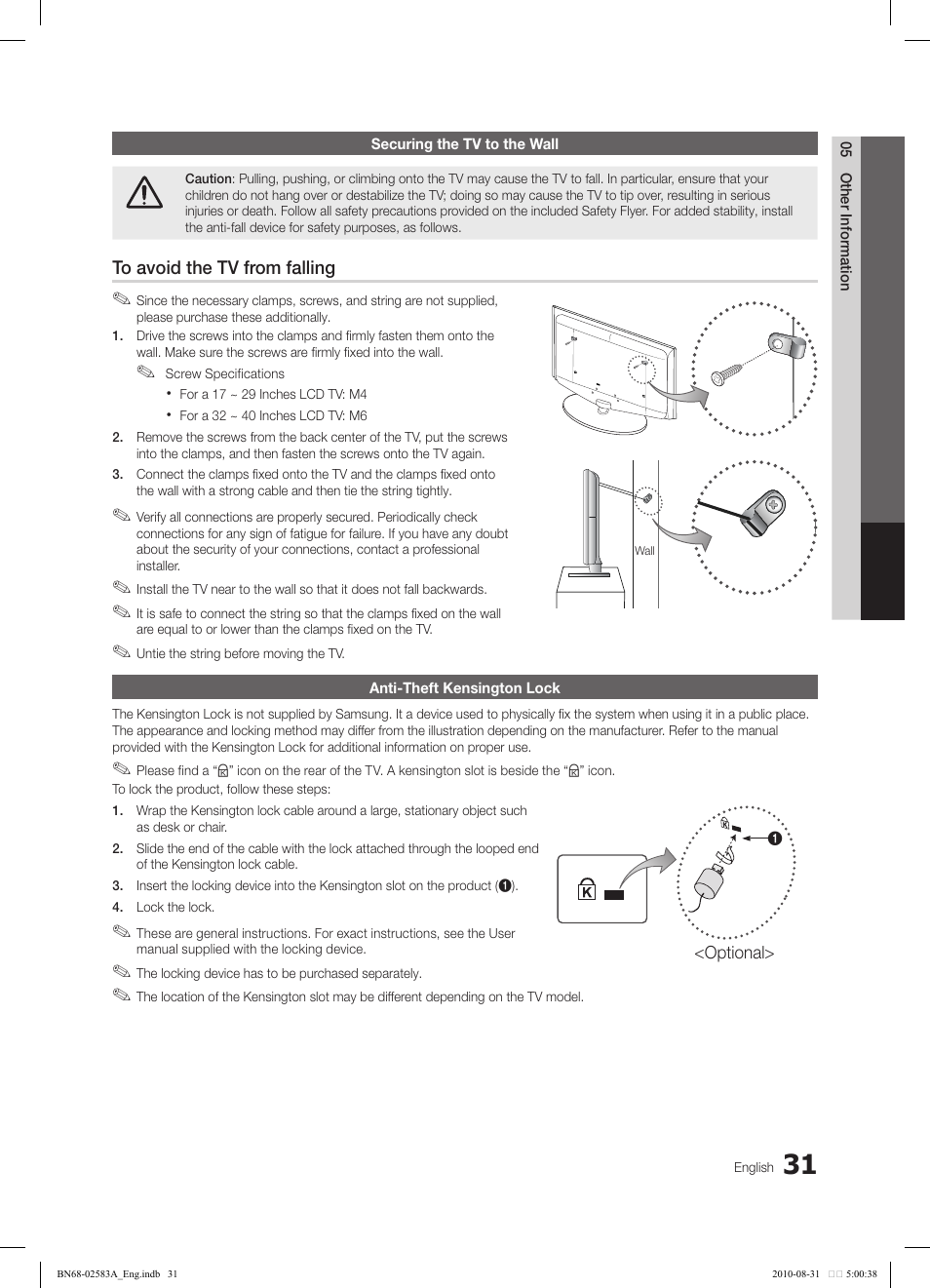 Samsung LN22C450E1DXZA User Manual | Page 31 / 37