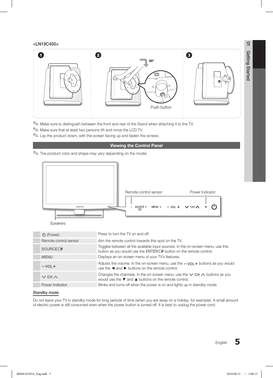 Samsung LN22C450E1DXZA User Manual | Page 5 / 37