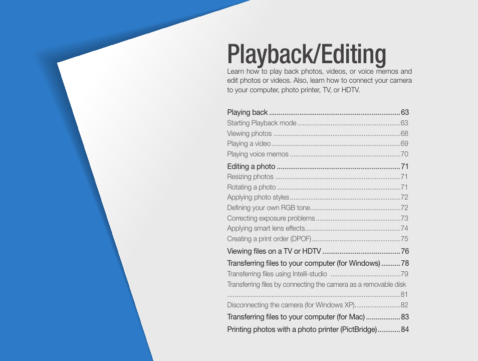 Playback/editing | Samsung EC-HZ30WZBPBUS User Manual | Page 63 / 109