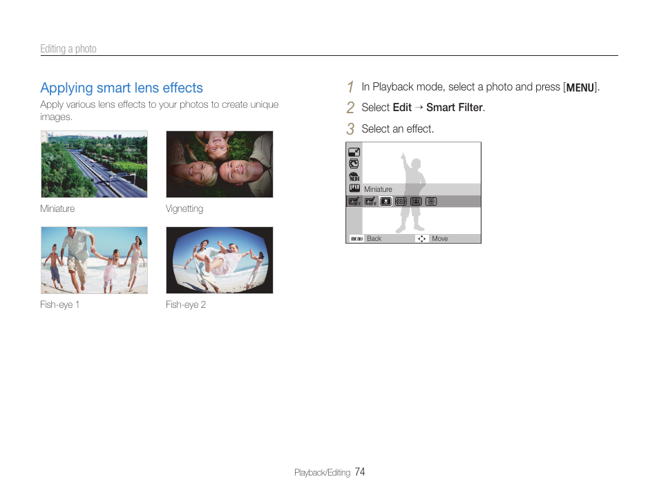 Applying smart lens effects | Samsung EC-HZ30WZBPBUS User Manual | Page 75 / 109