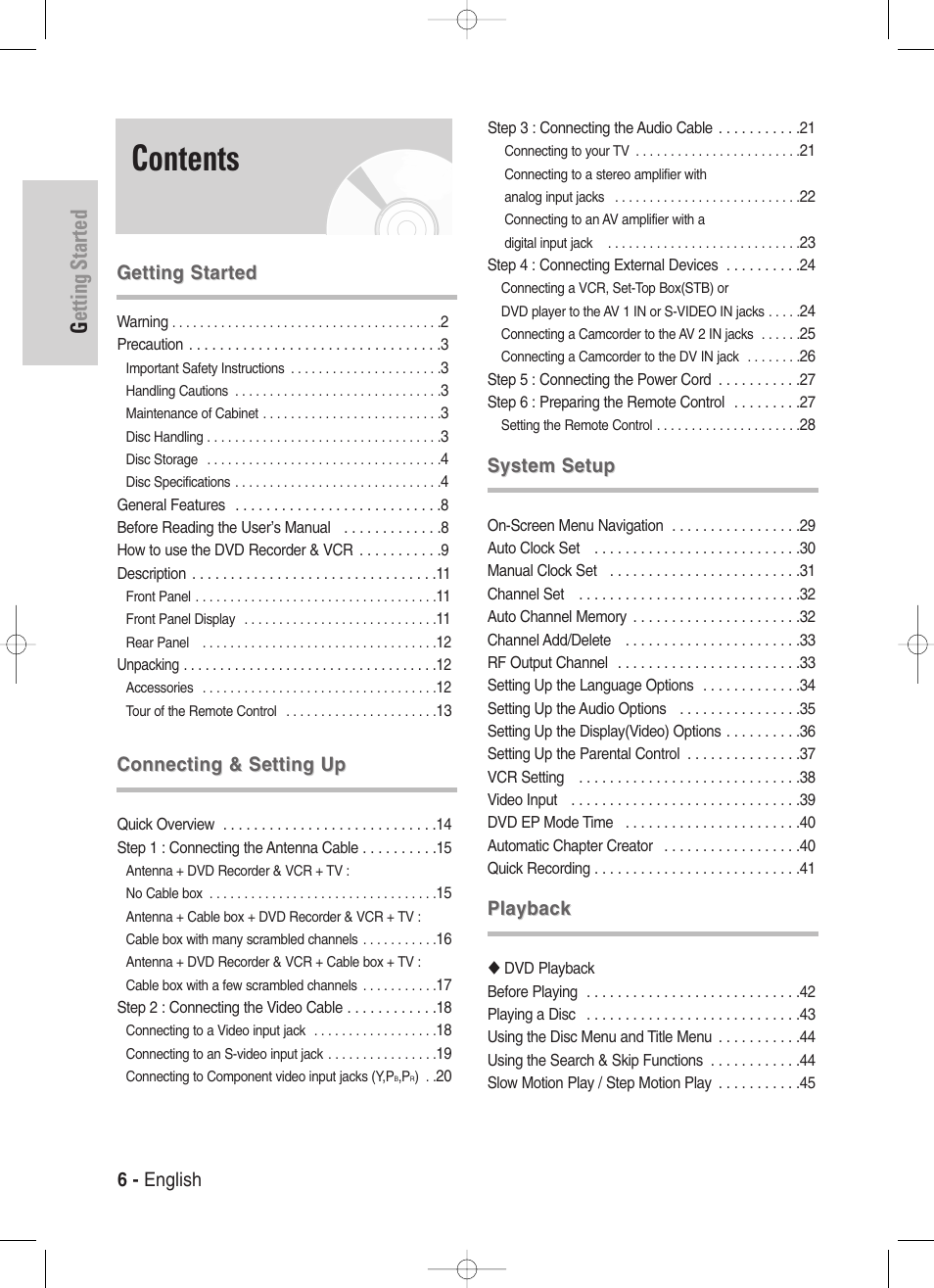 Samsung DVD-VR329-XAA User Manual | Page 6 / 99