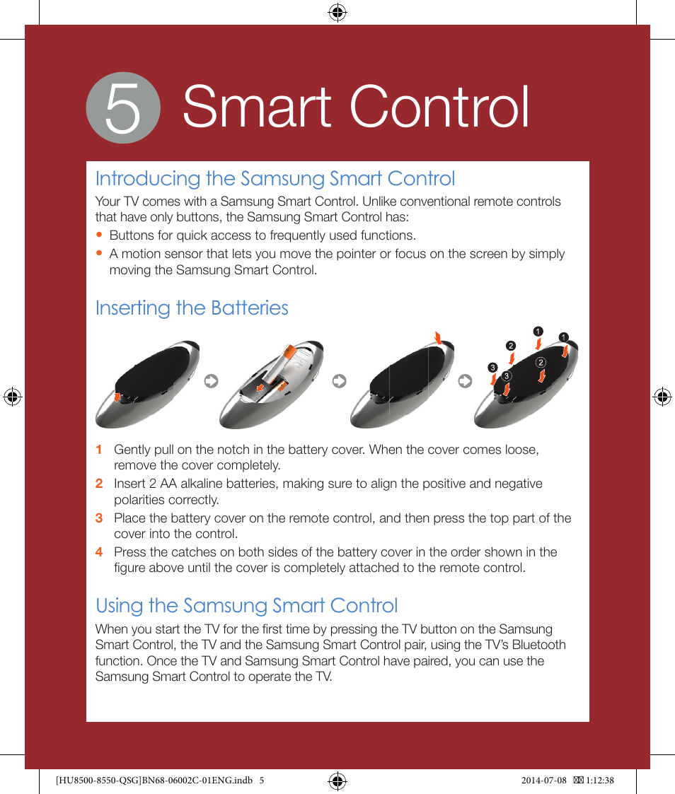 Smart control | Samsung UN85HU8550FXZA User Manual | Page 5 / 10