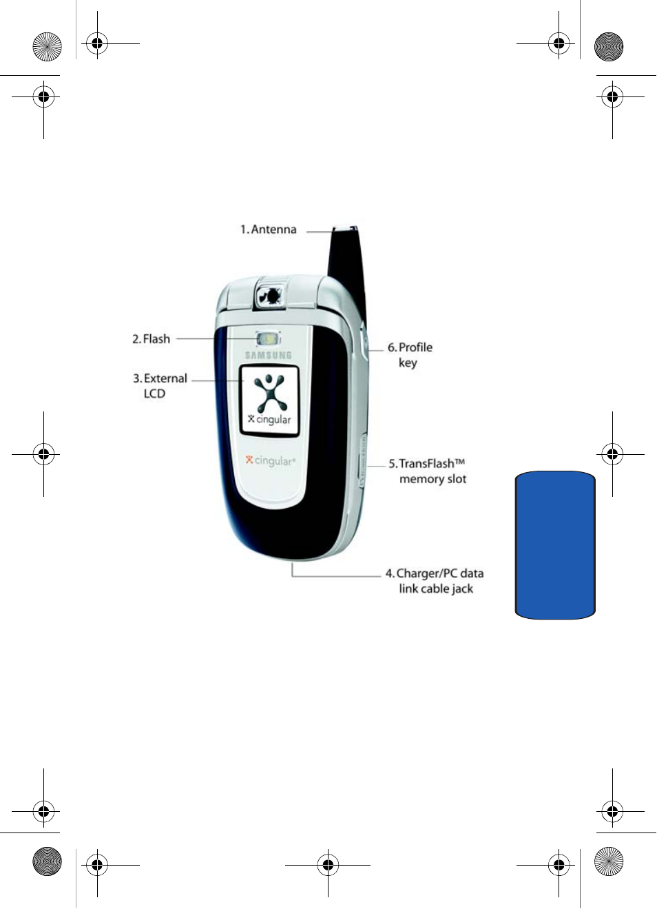 Front view of your phone | Samsung SGH-ZX10IBACIN User Manual | Page 27 / 278