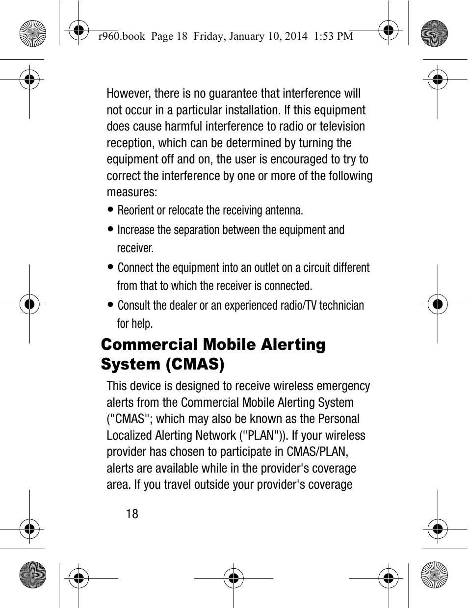 Commercial mobile alerting system (cmas) | Samsung SCH-R960ZKAUSC User Manual | Page 26 / 87