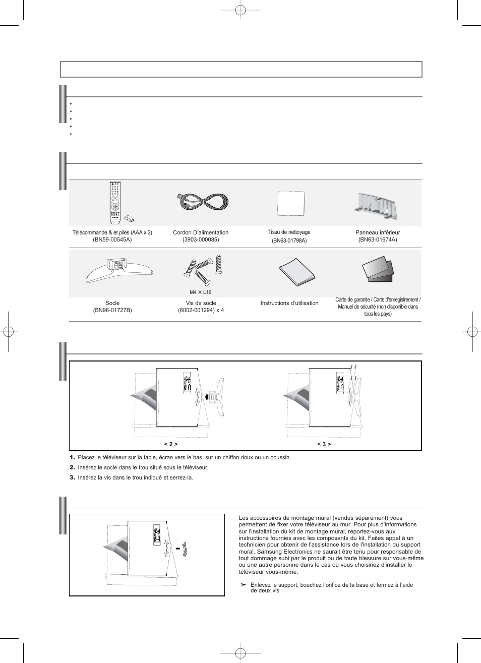 Informations generales | Samsung LNS2338WX-XAA User Manual | Page 29 / 77
