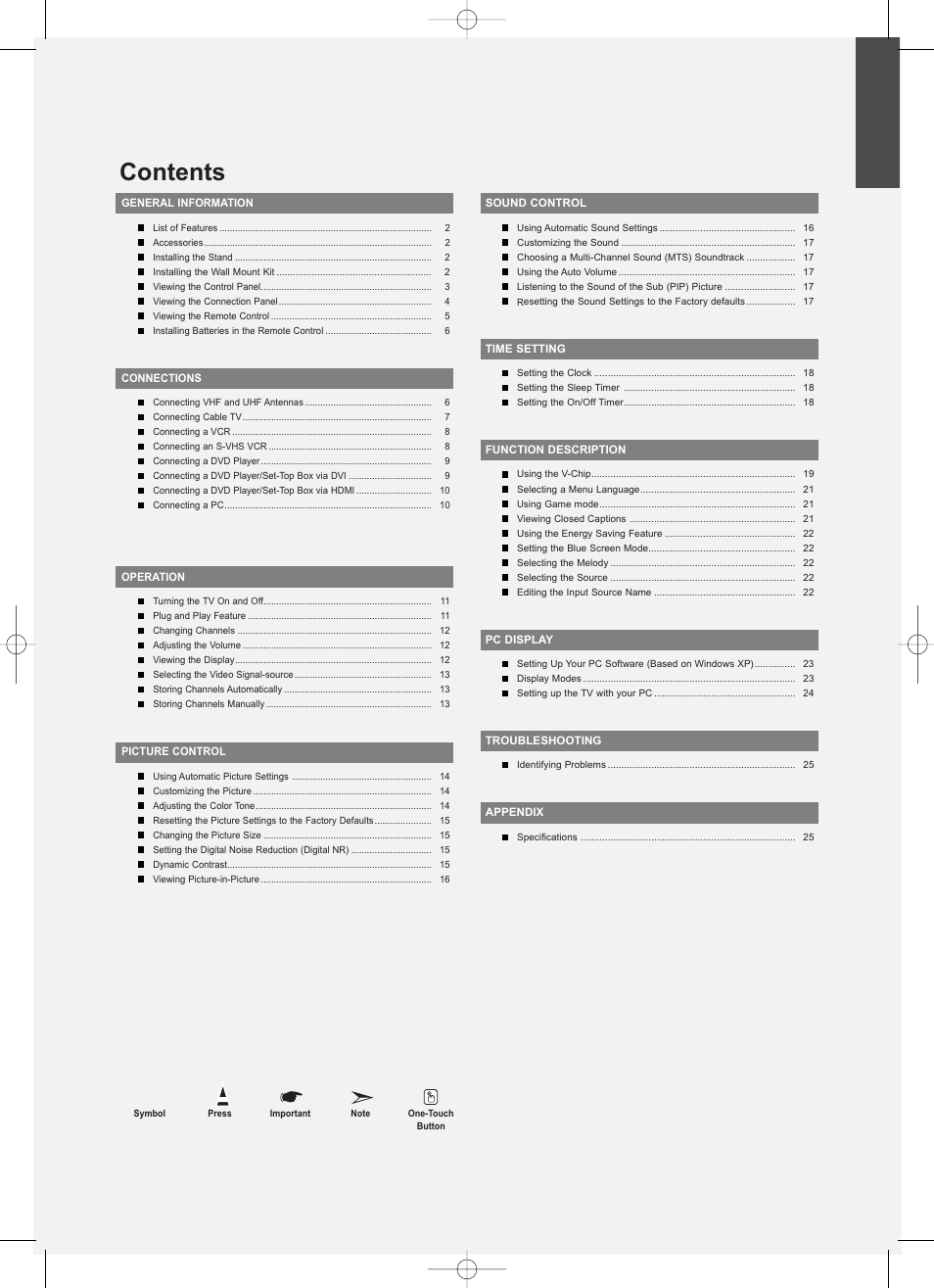 Samsung LNS2338WX-XAA User Manual | Page 3 / 77